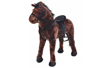 Peluches GENERIQUE Poupées, coffrets et figurines gamme windhoek jouet en peluche cheval marron et noir xxl