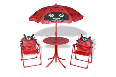 Salon De Jardin Vidaxl Jeu De Bistro Avec Parasol Pour Enfants 3