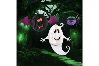 Accessoire de déguisement Wewoo 3 pcs / set creative drôle halloween ghost chauves-souris araignée pendentif décoration papier et props horreur