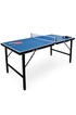 Alice S Garden Mini table de ping pong 150x75cm - table pliable INDOOR bleue avec 4 raquettes et 6 balles valise de jeu pour utilisation intérieure sport tennis de photo 2