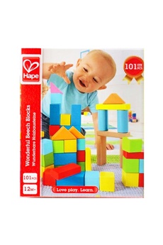 Autres jeux de construction Hape Hape e8247 - set de blocs de bois colorés, 101 pièces.