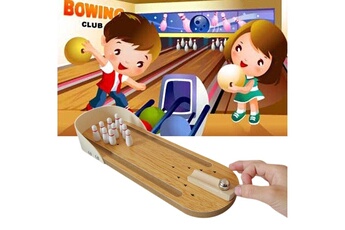 Autre jeux éducatifs et électroniques Wewoo Jouet en bois pour les enfants et les adultes, taille: 29,5 x 10 cm table de bureau classique ball toy mini jeu de bowling en