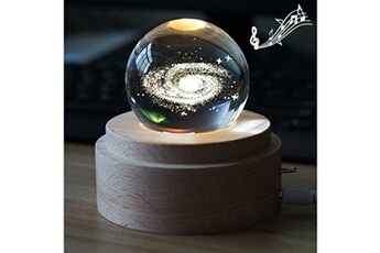Boite à musique Wewoo Boîte à musique 3d mot gravure cristal ball voie lactée motif électronique pivotant musical cadeau d'anniversaire home decor avec