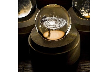 Boite à musique Wewoo Boîte à musique 3d mot gravure cristal boule voie lactée motif électronique pivotant musical d'anniversaire cadeau décor à la maison sans