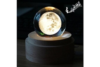 Boite à musique Wewoo Boîte à musique 3d mot gravure cristal ball lune motif électronique pivotant musical cadeau d'anniversaire home decor avec
