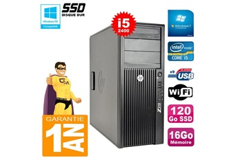 PC De Bureau HP PC Tour HP Workstation Z210 i5-2400 Ram 16Go Disque 120Go SSD Graveur Dvd WiFi W7