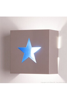 lampe de lecture delamaison junior applique murale carré en métal avec motif étoile 20x10.5 cm astro bleu