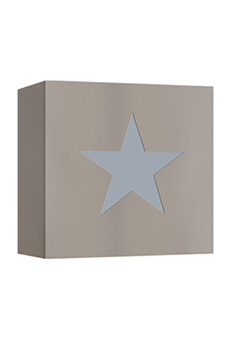 lampe de lecture delamaison junior applique murale carré en métal avec motif étoile 20x10.5 cm astro gris