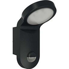Esylux led 14 w avec détecteur de mouvement 140 ° 5000 k, aluminium moulé sous pression et plastique, aol 100led 5 k, noir, 2386