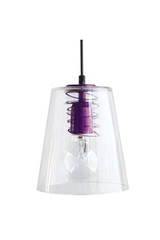 lampe de lecture tosel maison suspension verre acier 18x18x90 cm violet 13437