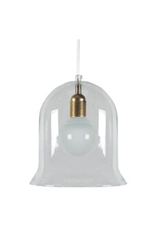 lampe de lecture tosel berlin suspension verre 23x23x80 cm transparent et or 14338