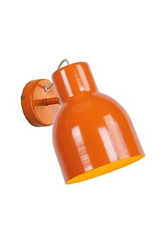 lampe de lecture tosel carlson applique tôle acier repoussé 18x18x20 cm orange 30633