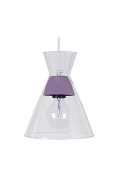 lampe de lecture generique suspension conical - lustre verre et métal - transparent mauve - e27 40w 16775