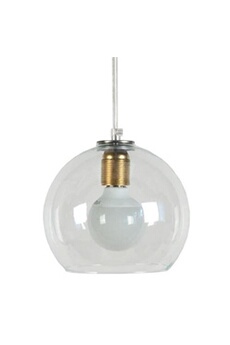 lampe de lecture tosel palla suspension verre 19x19x80 cm transparent et or 14336
