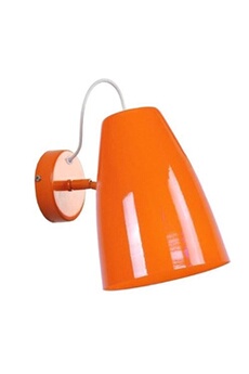 lampe de lecture tosel larsen applique tôle repoussée 14,5x14,5x25 cm orange 30594