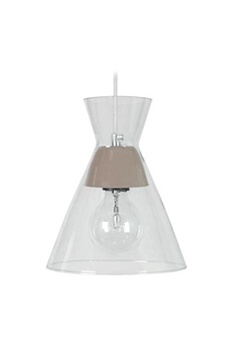 lampe de lecture generique suspension conical - lustre verre et métal - transparent taupe - e27 40w 16778
