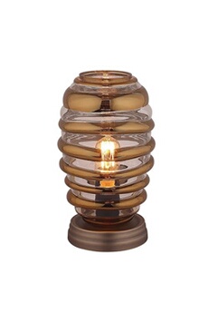 lampe à poser meubletmoi lampe à poser ovale en verre transparent style vintage - nelson