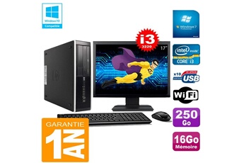 PC De Bureau HP PC HP Compaq Pro 6300 Sff I3-3220 16Go 250Go Graveur Dvd WiFi W7 Ecran 17"