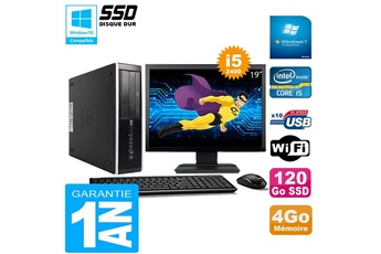 PC De Bureau HP PC HP Compaq Pro 6300 Sff i5-2400 4Go 120Go SSD Graveur Dvd WiFi W7 Ecran 19"