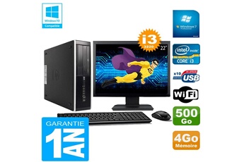 PC De Bureau HP PC HP Compaq Pro 6300 Sff I3-3220 4Go 500Go Graveur Dvd WiFi W7 Ecran 22"