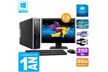 Pc De Bureau Hp Pc Hp Compaq Pro 6300 Sff I3-3220 4Go 250Go Graveur Dvd Wifi W7 Ecran 22"