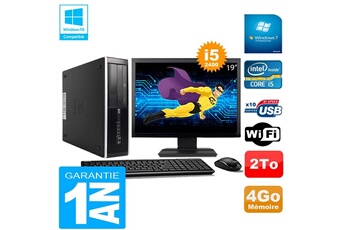 PC De Bureau HP PC HP Compaq Pro 6300 Sff i5-2400 4Go 2To Graveur Dvd WiFi W7 Ecran 19"
