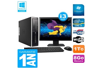PC De Bureau HP PC HP Compaq Pro 6300 Sff I3-3220 8Go 1To Graveur Dvd WiFi W7 Ecran 17"