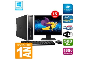 PC De Bureau HP PC HP Compaq Pro 6300 Sff i5-2400 16Go 500Go Graveur Dvd WiFi W7 Ecran 17"