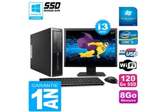PC De Bureau HP PC HP Compaq Pro 6300 Sff I3-3220 8Go 120Go SSD Graveur Dvd WiFi W7 Ecran 17"