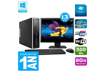 Pc De Bureau Hp Pc Hp Compaq Pro 6300 Sff I3-3220 8Go 500Go Graveur Dvd Wifi W7 Ecran 19"