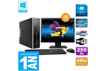 PC De Bureau HP PC HP Compaq Pro 6300 Sff i5-2400 4Go 250Go Graveur Dvd WiFi W7 Ecran 22"