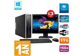 PC De Bureau HP PC HP Compaq Pro 6300 Sff I3-3220 16Go 1To Graveur Dvd WiFi W7 Ecran 17"
