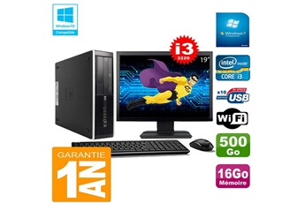 PC De Bureau HP PC HP Compaq Pro 6300 Sff I3-3220 16Go 500Go Graveur Dvd WiFi W7 Ecran 19"