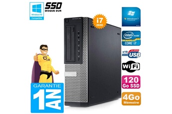 PC De Bureau Dell PC Dell 790 Dt Core i7-2600 Ram 4Go Disque 120Go SSD Graveur Dvd WiFi W7