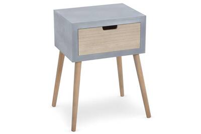 Menzzo Table De Chevet 1 Tiroir Joraz Bois Et Metal Or Rose
