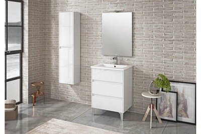 Meuble Salle De Bain Mennza Meuble De Salle De Bain Tenerife 60cm Blanc Brillant Darty