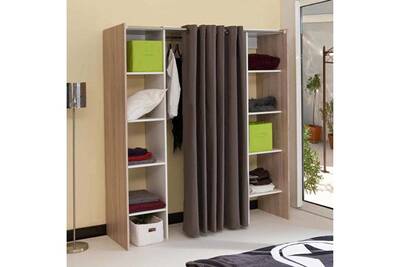 Armoire Symbiosis Dressing En Bois Chene Extensible Avec Rideau 2 Colonnes Artemis Darty Armoire Symbiosis Dressing En Bois Chene Extensible Avec Rideau 2 Colonnes Artemis Darty