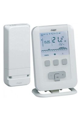 Thermostat et programmateur de température Hager Kit thermostat d'ambiance programmable EK560 + récepteur -