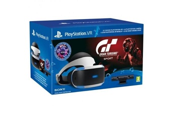 Casque De Réalité Virtuelle Sony Playstation Vr + Caméra Playstation V2 + Vr Worlds + Gran Turismo Sport