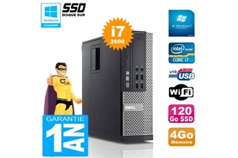 PC De Bureau Dell PC Dell 790 Sff Core i7-2600 Ram 4Go Disque 120Go SSD Graveur Dvd WiFi W7