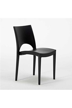 chaise grand soleil - chaise cuisine maison café bar en polypropylène empilable paris grand soleil, couleur: noir