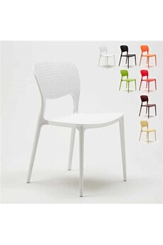 chaise ahd amazing home design - chaise cuisine bar café polypropylène empilable intérieur et extérieur garden giulietta, couleur: blanc