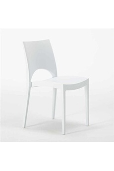 chaise grand soleil - chaise cuisine maison café bar en polypropylène empilable paris grand soleil, couleur: blanc