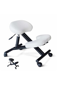 chaise orthopédique suèdoise en metal siège ergonomique balancesteel, couleur: blanc