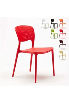 chaise ahd amazing home design - chaise cuisine bar café polypropylène empilable intérieur et extérieur garden giulietta, couleur: rouge