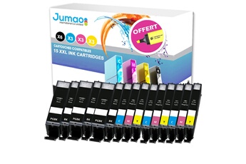 Jumao Cartouche d'encre 15 cartouches jumao compatibles pour canon pixma mg5750 5751 5752 5753