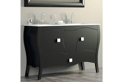 Meuble Salle De Bain Aquae Line Meuble 120 Cm Noir 2 Portes 1