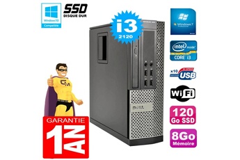 PC De Bureau Dell PC Dell 990 Sff Core I3-2120 Ram 8Go Disque 120Go SSD Graveur WiFi W7