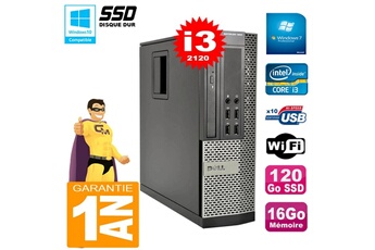 PC De Bureau Dell PC Dell 990 Sff Core I3-2120 Ram 16Go Disque 120Go SSD Graveur WiFi W7