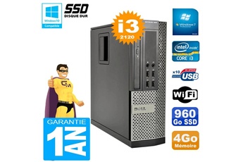 PC De Bureau Dell PC Dell 990 Sff Core I3-2120 Ram 4Go Disque 960Go SSD Graveur Dvd WiFi W7